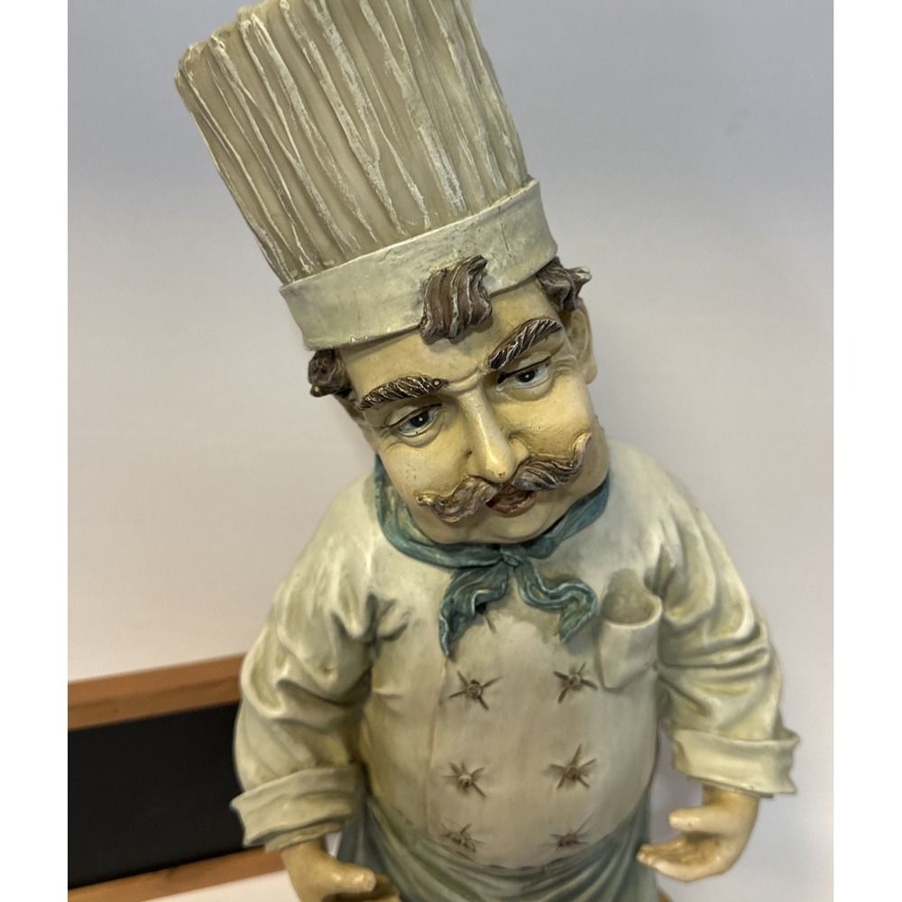 French / Italian Chef With Chalk Board ~ 16 Inches Tall - Picture 2 of 7